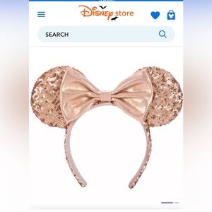Minnie Mouse Sequined ear headband adult-Rose gold authentic DisneyParks 🩷